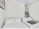 Bright laundry room featuring a white washer and dryer set, plus a hot water heater at 7832 E Via Marina --, Scottsdale, AZ 85258