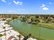 Scenic view of a tranquil pond surrounded by a golf course and palm trees, offering a serene atmosphere at 7832 E Via Marina --, Scottsdale, AZ 85258
