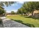 Scenic park with walking path, mature trees, and expansive green space, ideal for outdoor activities at 1156 N San Benito Dr, Gilbert, AZ 85234