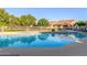 Community pool provides a refreshing escape, surrounded by greenery and offering a great view of neighborhood homes at 4202 E Broadway Rd # 130, Mesa, AZ 85206