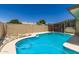 Backyard featuring a pool and a covered patio, perfect for outdoor relaxation and entertaining at 8602 N 41St Ave, Phoenix, AZ 85051