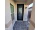 Inviting front door with decorative glass, situated on a paved walkway for added curb appeal at 1352 W Spine Tree Ave, Queen Creek, AZ 85140