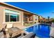 Beautiful backyard featuring a pool and outdoor living spaces at 23448 N 76Th Pl, Scottsdale, AZ 85255