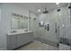 Beautiful bathroom features a glass shower and double sink vanity at 2790 W Cholla St, Apache Junction, AZ 85120
