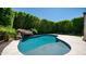 Inviting pool with rock grotto, surrounded by well-maintained hedges and lounge chairs at 4341 W Pelotazo Way, San Tan Valley, AZ 85144