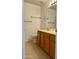 Bathroom featuring a vanity, toilet, and linoleum flooring at 708 N Country Club Way, Chandler, AZ 85226