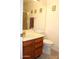 Bathroom features a stylish vanity with a wood cabinet and a framed mirror above the toilet at 7977 W Wacker Rd # 196, Peoria, AZ 85381