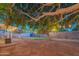 Spacious backyard with string lights illuminating the patio and trees, creating a magical outdoor setting at 1909 E Bethany Home Rd, Phoenix, AZ 85016