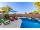 Backyard oasis with a sparkling pool, comfortable lounge chairs, and a tranquil setting for relaxing outdoors at 3031 S Cortland --, Mesa, AZ 85212