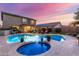Stunning backyard pool and spa, lounge chairs, and a covered patio ideal for relaxation and entertaining, perfect for enjoyment at 3031 S Cortland --, Mesa, AZ 85212
