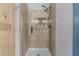 Walk-in shower featuring a glass door and tiled walls at 3821 W Barcelona Dr, Chandler, AZ 85226