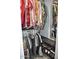 Full walk-in closet with plenty of hanging storage and shoe shelves at 4755 E Gary St, Mesa, AZ 85205