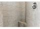 Close up of the tan tile shower with shower head at 5370 S Desert Dawn Dr # 56, Gold Canyon, AZ 85118