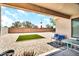 A backyard with a patch of green grass at 597 S 167Th Dr, Goodyear, AZ 85338