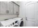 Efficient laundry room equipped with modern washer and dryer units, ample cabinet space, and a convenient layout at 7415 W Lisbon Ln, Peoria, AZ 85381