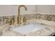 Close up of the bathroom vanity and granite countertop with modern fixtures at 13716 W Nogales Dr, Sun City West, AZ 85375