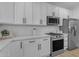 Modern kitchen features white cabinets, stainless steel appliances, and quartz countertops at 2402 N 15Th St, Phoenix, AZ 85006