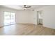 Bedroom with modern ceiling fan and access to the ensuite bathroom at 3701 W Villa Maria Dr, Glendale, AZ 85308