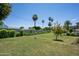 Expansive backyard featuring a well-maintained lawn, mature trees, and a privacy fence at 4125 N 64Th St, Scottsdale, AZ 85251