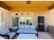 Comfortable covered patio with stylish seating and views at 8880 E Paraiso Dr # 120, Scottsdale, AZ 85255