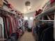 Spacious walk-in closet featuring built-in shelving, ample hanging space and carpet at 10347 W Odeum Ln, Tolleson, AZ 85353