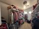 Spacious walk-in closet featuring built-in shelving, ample hanging space and carpet at 10347 W Odeum Ln, Tolleson, AZ 85353