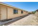 This home's exterior features stucco siding and a fenced dog run for added convenience at 1397 E Laurel Pl, Casa Grande, AZ 85122
