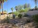 Well-maintained backyard with desert landscaping, rock accents, and mature palm trees at 14214 N Galatea Dr # A, Fountain Hills, AZ 85268