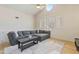Spacious living room featuring vaulted ceilings, clerestory window and a large comfy sectional sofa at 154 W 5Th St # 246, Tempe, AZ 85281