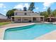 A large swimming pool highlights the backyard of this house, complete with a covered patio area at 18819 N 49Th Ave, Glendale, AZ 85308