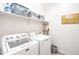 Functional laundry room with modern appliances, shelving, and storage space at 19598 E Walnut Rd, Queen Creek, AZ 85142