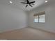 Bright, carpeted bedroom with a modern ceiling fan, recessed lighting, and a window at 2859 E Los Altos Rd, Gilbert, AZ 85297