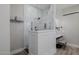 Bright bathroom showcasing a glass-enclosed shower with marble tile and modern fixtures at 3955 E Fox Cir, Mesa, AZ 85205