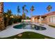 Backyard pool area with mature landscaping, a lounge area, and ample privacy perfect for enjoying the outdoors at 786 E Coconino Dr, Chandler, AZ 85249