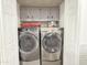 Laundry room with a washer and dryer and upper cabinets above at 3515 E Kings Ave, Phoenix, AZ 85032