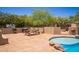Backyard pool area with grill and picnic table at 6330 E Delcoa Ave, Scottsdale, AZ 85254