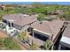 Aerial view of a private backyard featuring a covered patio and outdoor lounge area with swimming pool at 6714 E Nightingale Cir, Scottsdale, AZ 85266
