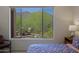 Bedroom window shows a patio and mountain view at 6714 E Nightingale Cir, Scottsdale, AZ 85266
