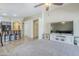 View from the kitchen into the living room highlighting the open floor plan at 2717 W Bowker St, Phoenix, AZ 85041