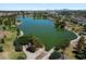 Aerial view of a community lake offers beautiful scenery and recreational opportunities for residents at 414 E Westchester Dr, Tempe, AZ 85283