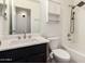 Bathroom featuring a vanity with sink, a toilet and shower at 515 E Sherri Dr, Gilbert, AZ 85296