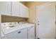 Well-organized laundry room with modern appliances and ample storage cabinets at 7246 W Monte Cristo Ave, Peoria, AZ 85382