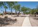 This home features desert landscaping in the backyard with mature trees and convenient sidewalks at 15953 W Catalina Dr, Goodyear, AZ 85395