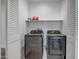 Well-equipped laundry room with modern washer and dryer units, with convenient shelving for storage at 240 W Missouri Ave # 1, Phoenix, AZ 85013