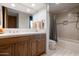 Bathroom with vanity, tile flooring, shower and toilet at 39089 N 102Nd Way, Scottsdale, AZ 85262