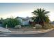 Single-story home with gravel landscaping, mature vegetation and mature palm tree at 433 S 113Th Pl, Mesa, AZ 85208