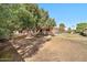 Large backyard with mature trees and a screened-in porch offering potential for outdoor enjoyment and entertaining at 10205 W Royal Oak Rd, Sun City, AZ 85351