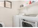 Functional laundry room with modern appliances and shelving for storage, making laundry chores a breeze at 2746 E Fawn Dr, Phoenix, AZ 85042