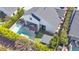 Expansive aerial view of the property highlighting the backyard pool, patio, and landscaping at 3718 E Sells Dr, Phoenix, AZ 85018