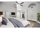 Bright main bedroom with ensuite bathroom, hardwood floors, and modern decor at 16426 N 49Th St, Scottsdale, AZ 85254